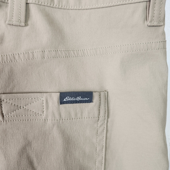 Eddie Bauer Mens Tech Pants Beige Tan Size 40x30 Hiking Outdoors UPF50 Active - Picture 6 of 12
